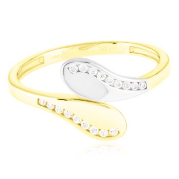Atraktivní prsten ze žluto-bílého zlata