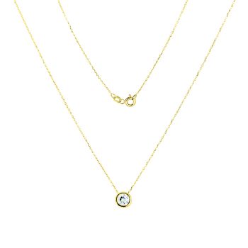 Minimalistický zlatý náhrdelník se zirkonem ve stylu Solitér
