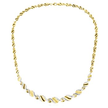 Luxusní článkový náhrdelník ze žluto-bílého zlata