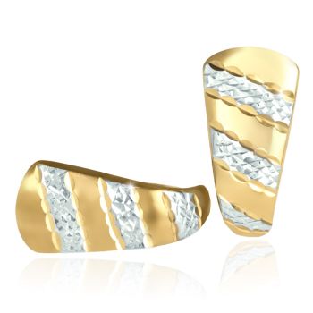 Zlaté náušnice - diamantový brus, žluto-bílé zlato