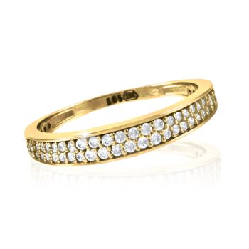 Zlatý prsten se zirkony model 2649