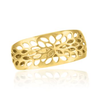 Zlatý prsten zdobený prořezávanými ornamenty