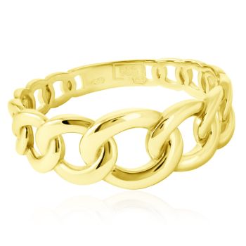 Působivý elegantní zlatý dámský prsten