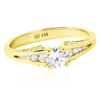 Zlatý zásnubní prsten stylu Vintage