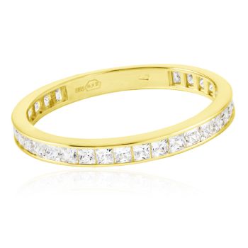 Zlatý prsten stylu Eternity - Pave