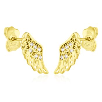 Zlaté náušnice Andělská křídla na puzetu