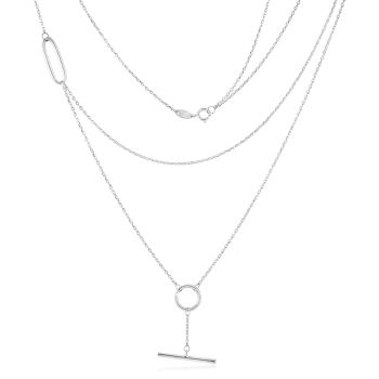 Působivý vrstvený náhrdelník z bílého zlata