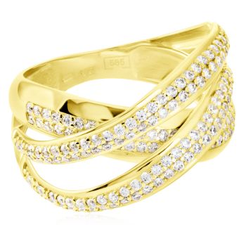 Atraktivní zlatý prsten stylu Eternity