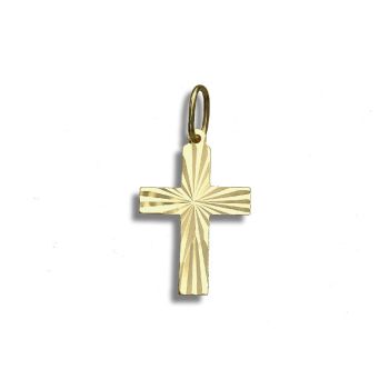 Zlatý přívěsek Křížek rovný - diamantový brus