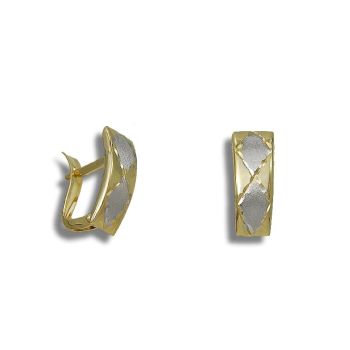 Zlaté náušnice Trendy - diamantový brus s matováním