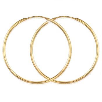 Zlaté náušnice Kruhy - Ø 3,5 cm, hladké, žluté zlato
