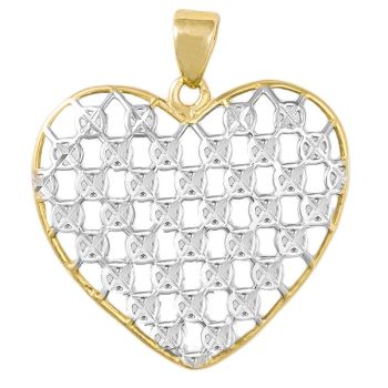 Zlatý přívěsek Starlit Heart - srdce s diamantovým brusem