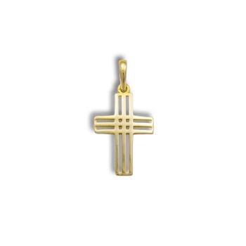 Zlatý přívěsek křížek - Prořezávaný, hladký, lesklý